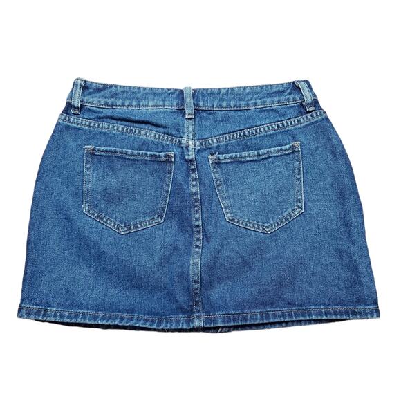 Pacsun Denim Micro Mini Skirt Side Stripe Varsity 100% Cotton Women's Size 28 - Picture 2 of 13